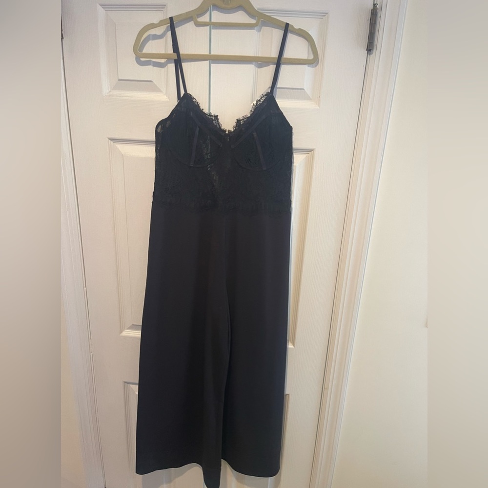Black lace Bardot jumpsuit